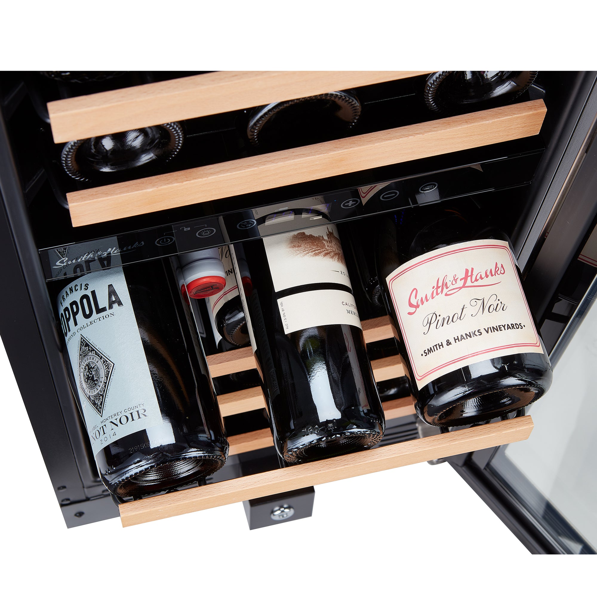 32 Bottle Dual Zone Wine Cooler, Stainless Steel Door Trim