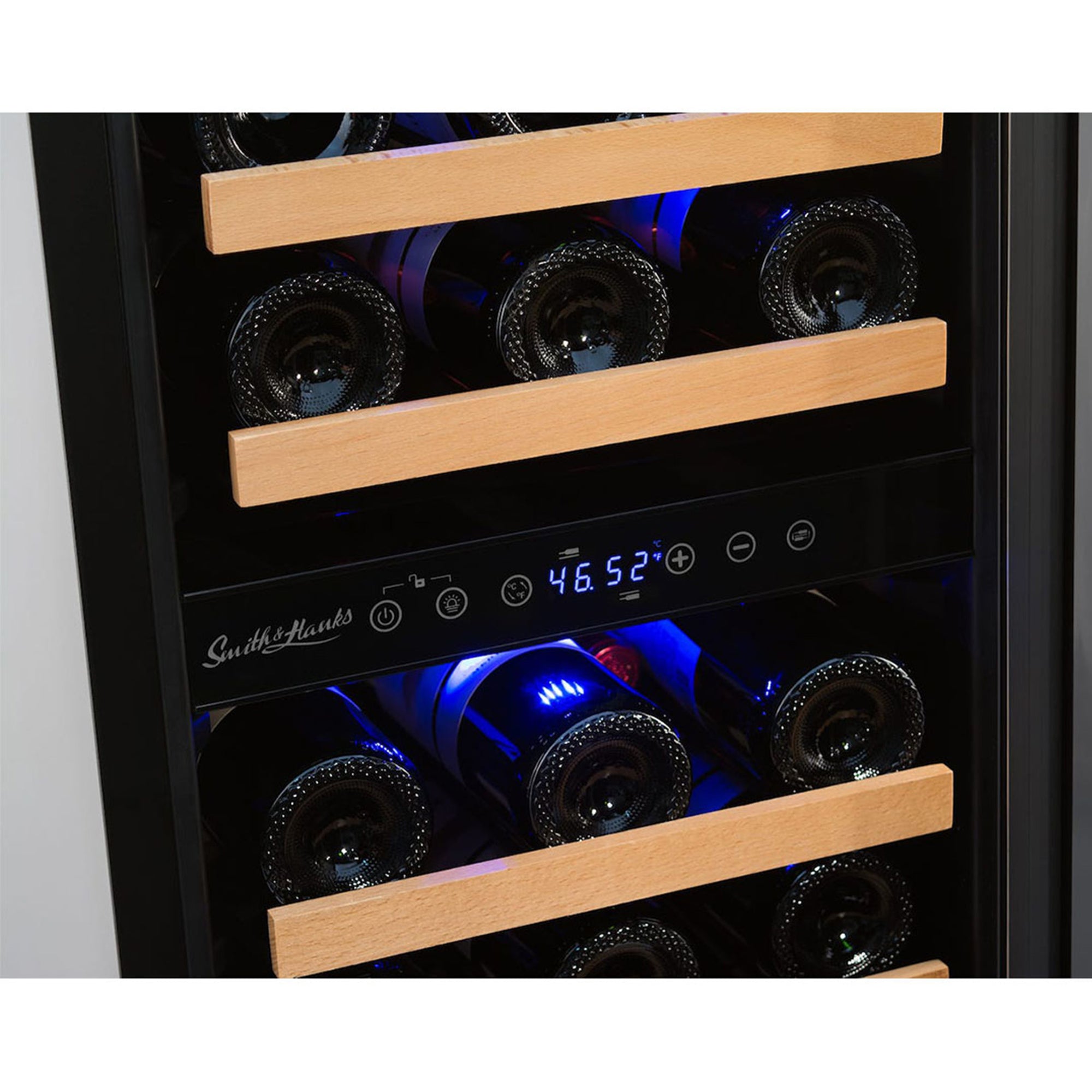 32 Bottle Dual Zone Wine Cooler, Stainless Steel Door Trim