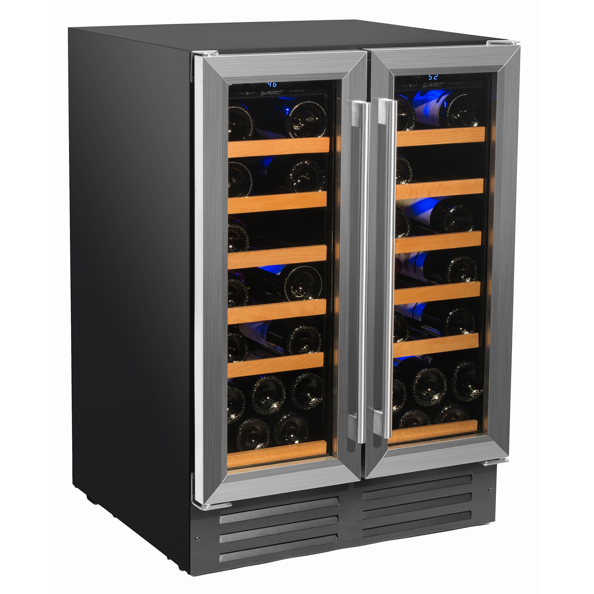 40 Bottle Dual Zone Wine Cooler, Stainless Steel Door Trim